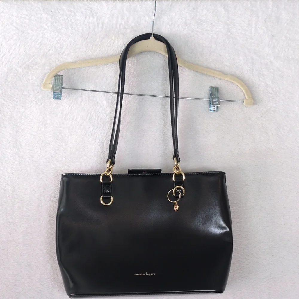 Nanette Lepore Women's Black Faux Leather Shoulder‎ Bag